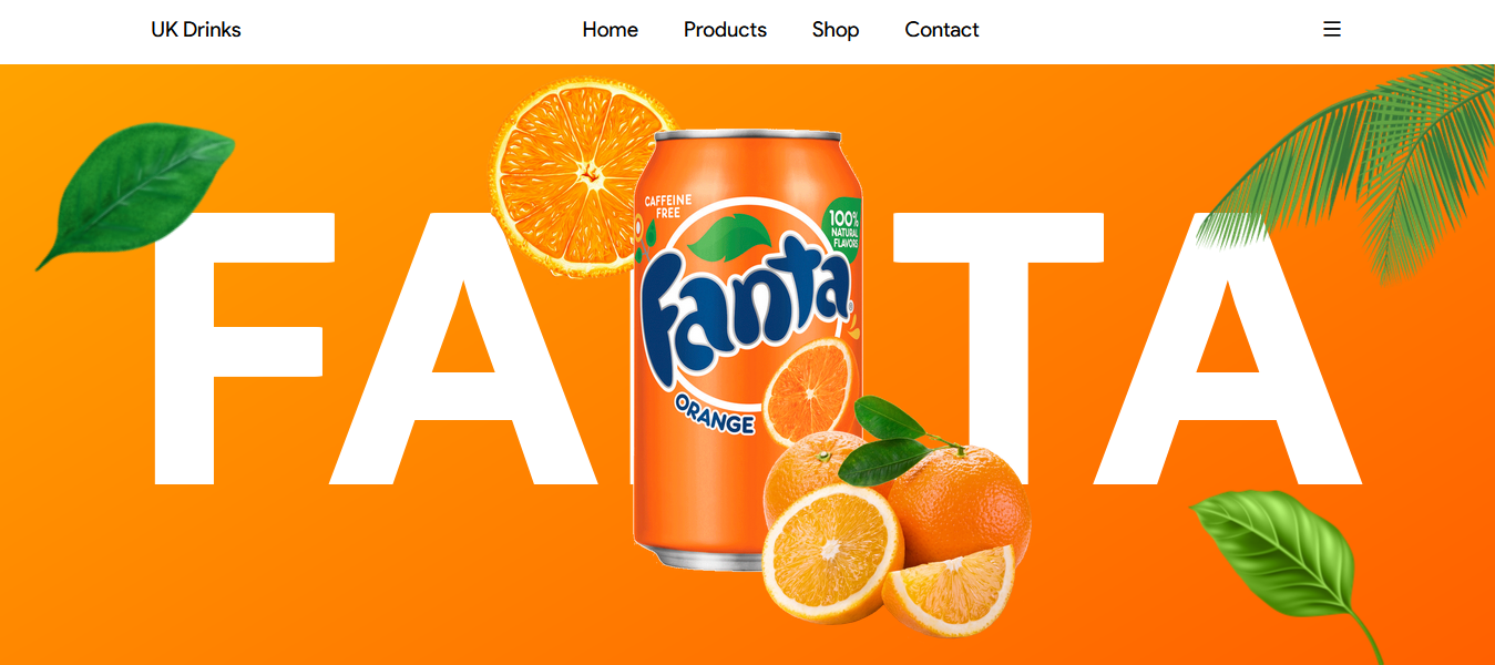 3D Animated Fanta Website